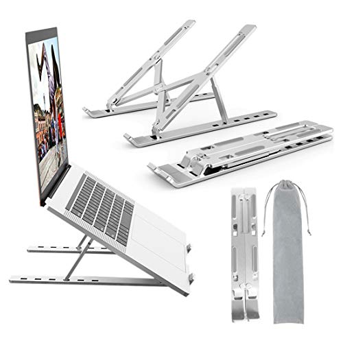 Adjustable Laptop Stand Aluminum Laptop Computer Tablet Portable Ergonomic Stand Mount Foldable Portable Desktop Holder Fully Collapsible Compatible 10-15.6\" Laptops or Tablet