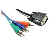  Cablematic-Cable RGB vídeo 3 RCA Macho a VGA (HD15, Macho a Macho, 3 m)