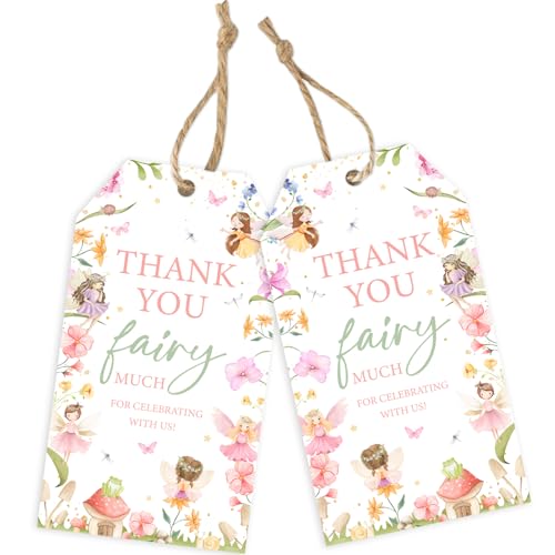 Jollyboom Fairy Party Favors, 50pcs Thank You Gift Tags for