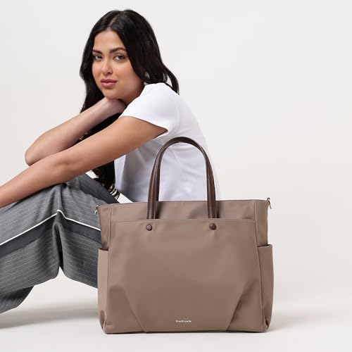 Image of Fastrack Nylon Edge Laptop Tote | Laptop Bag for Women & Men | Dual Carry Options | Fits 15 inch Laptop | Nylon Material