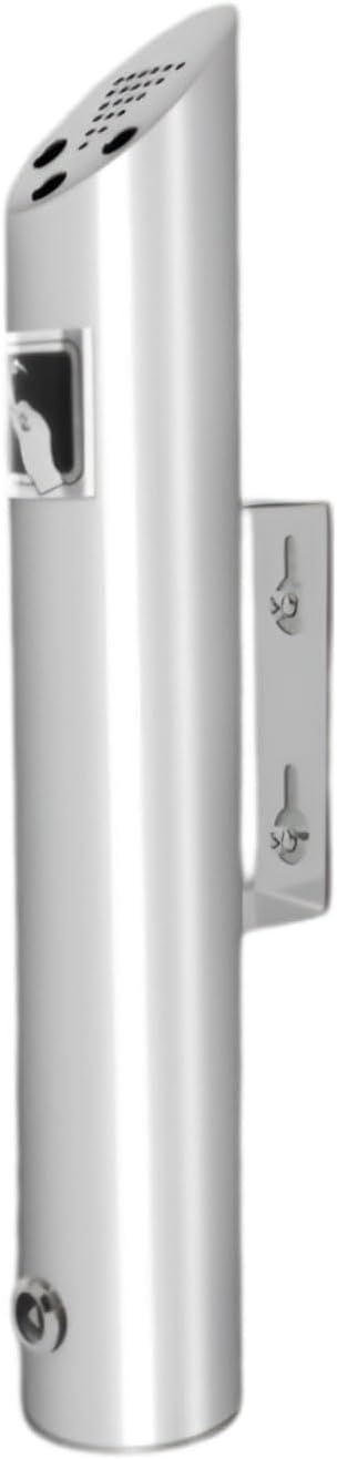 AIZYR Cigarette Ashtray Outdoor Wall Mounted Cigarette Butt Receptacles, Stainless Steel Trash Bin Trash Can for Communal Smoking Areas, Bar, Office, Patio,6.2*H30cm