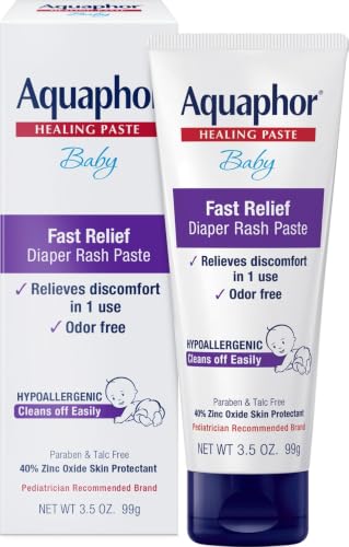 Aquaphor Baby Diaper Rash Paste with Zinc Oxide, Talc Free, 3.5 OZ