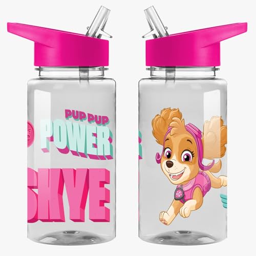 TDL Official Kids Water Bottle 450ml BPA-Free Leakproof Flick-Top Lid Official Character Design Bottle for School Nursery Travel & Sports (Paw Patrol Girls)