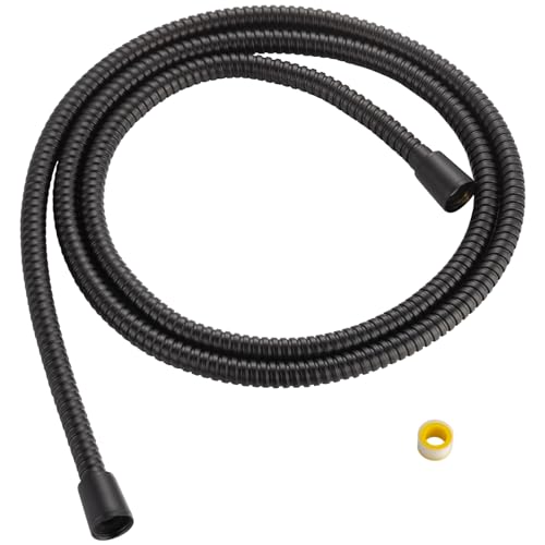 Singing Rain 79 inches Kinkless Matte Black Flexible Stainless Steel Shower Hose - Replacement for Handheld Showerhead Hose (Matte Black)
