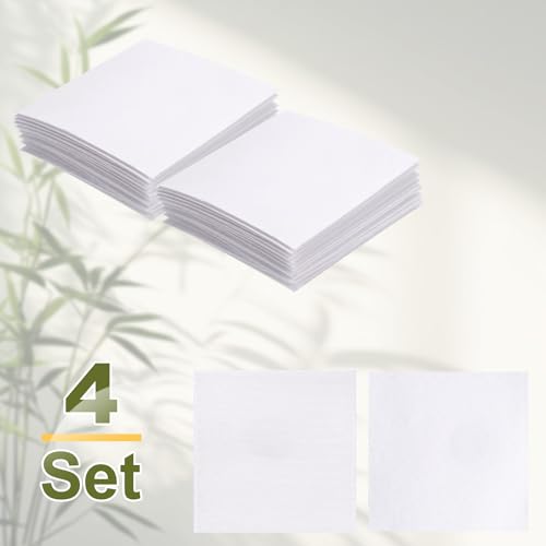 Image of HARFINGTON 4set Hook and Loop Strips with Adhesive 4.3 inchx4.3 inch Double Sided Hook and Loop Tape Nylon Self Sticky Fastener for Home Office Car, White