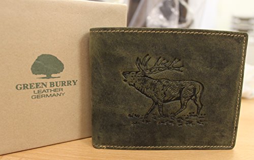 Cartera g1705 de Stag 30 de oliva Horizontal para caza Amigos piel de vacuno Greenburry/lefox