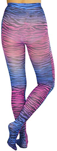 Image of ToBeInStyle Women's Vibrant Multicolor Animal Print Pantyhose Assorted Hosiery