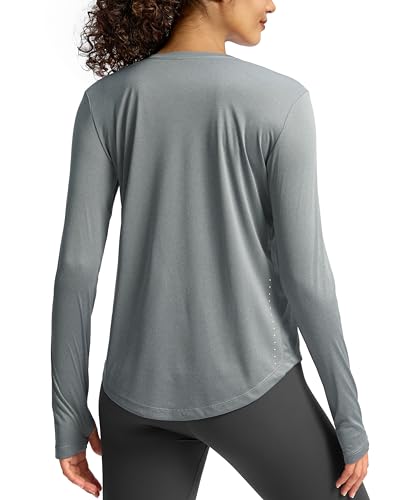 Image of Soothfeel Lightweight Long Sleeve Workout Tops for Women Gym Running Shirts