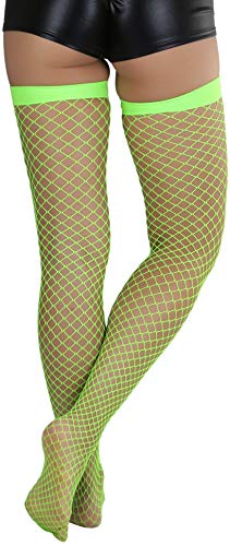 Image of ToBeInStyle Women's Vibrant Large Net Fishnet Thigh High Elastic Nylon Novelty Stockings