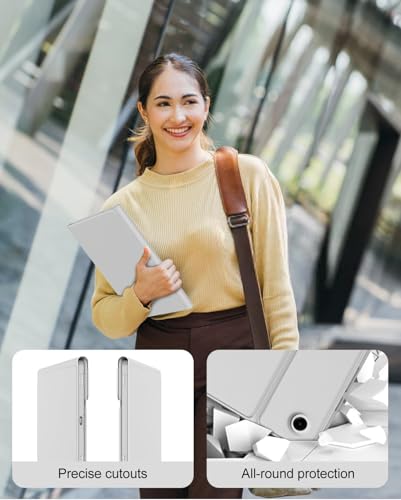Image of RTSY Keyboard case for Samsung Galaxy Tab A11+ / A11 Plus 2025 (11 Inch) & A9+ / A9 Plus 2023 (11 Inch),7-Color Backlit & Touchpad,Multi Angle,Wireless Magnetically Detachable Keyboard Cover-Grey /White