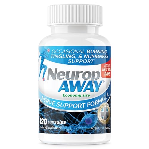 NeuropAWAY Nerve Support Supplement R-Alpha Lipoic Acid to Help Provide Nerve Relief and Health in as Little as 5 Days Acetyl-L-Carnitine Taruine Vitamin B12 L-Citrulline 120 Capsules