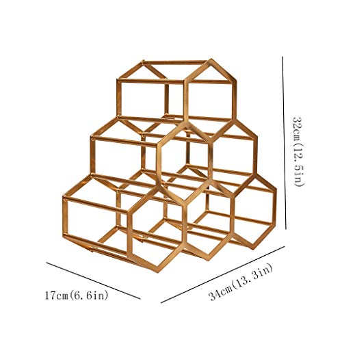 Soporte metálico para botellas de vino en forma panal miniatura 3