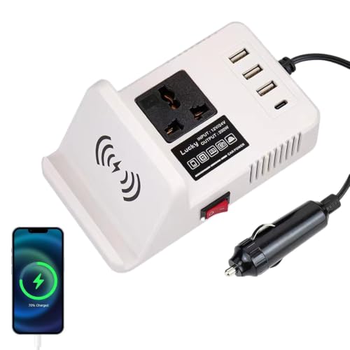Inversor para automóvil de 200W con convertidor de voltaje y enchufe de salida para coche