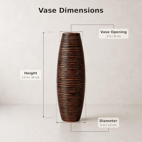 Image of Leewadee Decorative Vase 13 inches Polyresin for Sideboard & Table