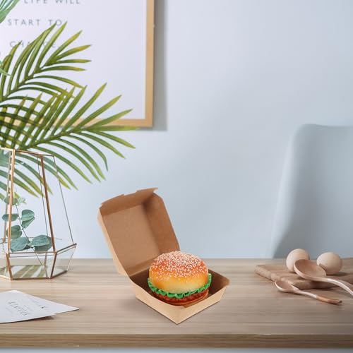 Caja de papel kraft para sándwiches sin goteos de aceite en entregas de comida rápida 8