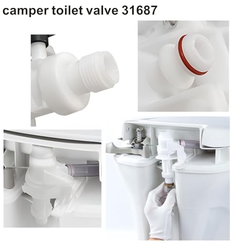 Image of Replacement RV Toilet Parts 31705 RV Toilet Water Valve Kit fits All Aqua Magic V High /Low Models Such as 31688 31687 31683