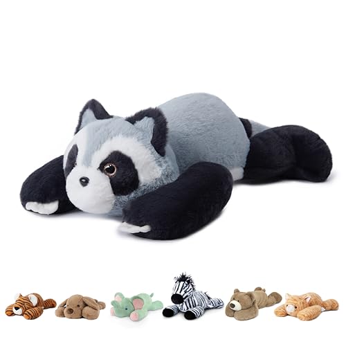 Image of Niuniu Daddy 25 inch 5lb Raccoon Weighted Stuffed Animal forKids and Adults, Soft Sensory Plush Body Pillow for Calming Support, Large Animal Toy for Everyday Comfort