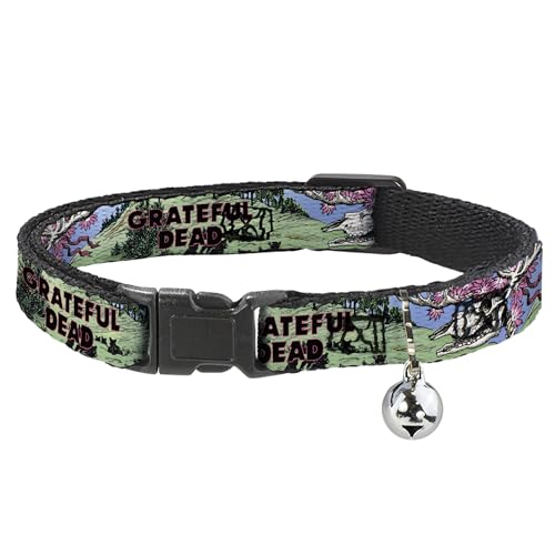 Grateful Dead Cat Collar, Breakaway Collar with Bell, Grateful Dead Dave's Picks Volume Nine Montana Cover Art, 8.5 to 12 Inches 0.5 Inch Wide