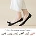 FIYIGO 4 Pairs Tabi Socks for Women, Ice Silk No Show Flip Flop Socks Split Toe Non Slip Low Cut for Loafers Sandals-4 Black