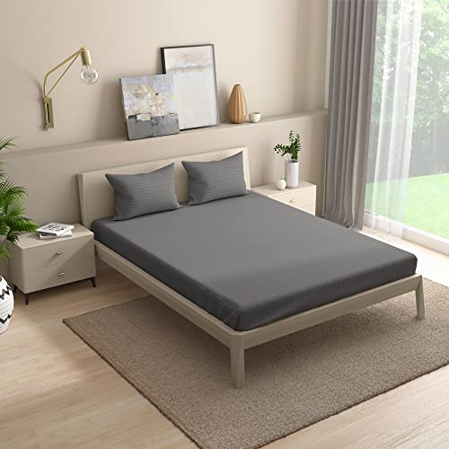 Image of Wakefit Wakefit 215TC 100% Cotton Solid King Size Bedsheet (104x104 Inches) / (2.64m*2.64m) with 2 Pillow Covers Free, Eiffel Tower