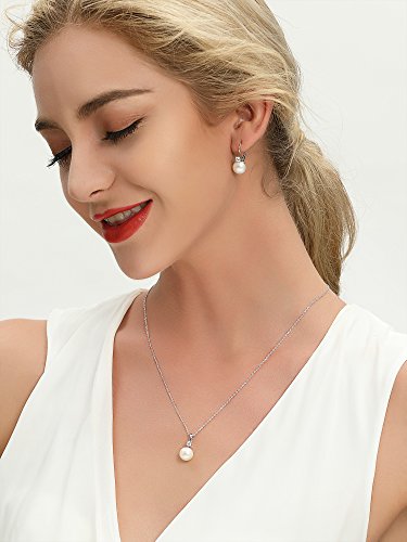 925 Sterling Silver Freshwater Cultured Pearl Pendant Necklace JO WISDOM Jewelry for Women,Girls2