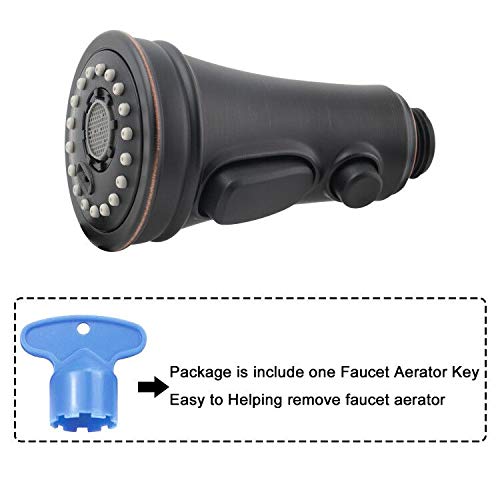 Pull Down Spray Head 3 Modes For Kitchen Sink Faucet, Kitchen Sink Faucet Sprayer Nozzle Head Replacement Part Kitchen Tap Spout, Compatible With Moen Delta Faucets, 9 Adapters, Oil Rubbed Bronze #TOP7
