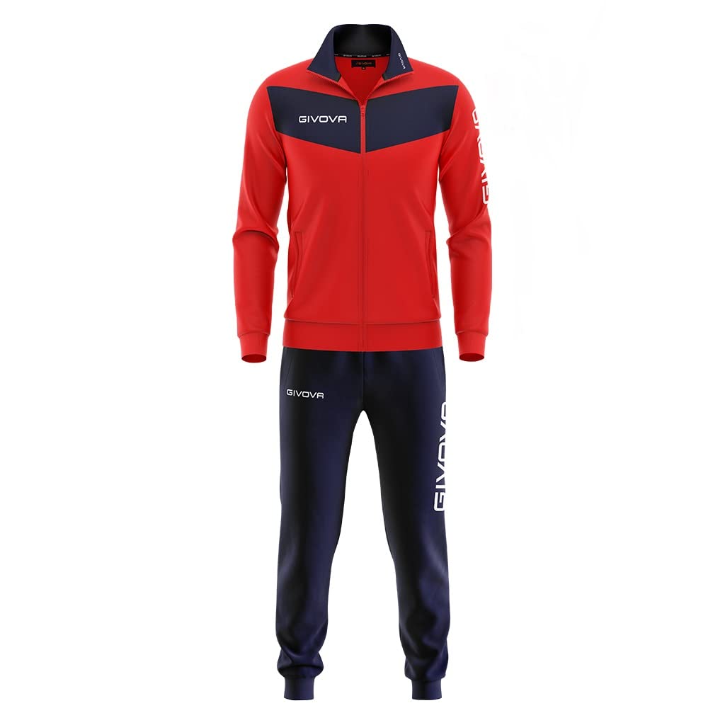 Givova Visa Tracksuit, Man, Multicolor (Rosso/BLU), L