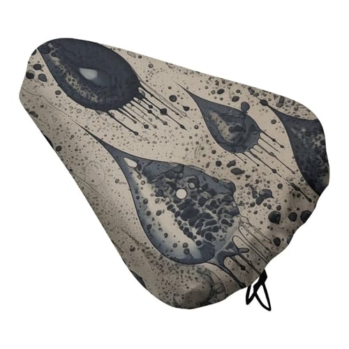Black Water Drop Pattern Bike Seat Cover for Men Women, Waterproof & Dustproof Bike Seat Cushion with Drawstring, Adjustable Bicycle Saddle Cover for Or Rain & Sun Protection