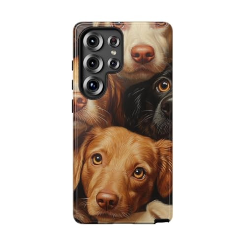 Coque Samsung S25 Ultra marron à motif chien au crayon de couleur étui rigide et brillant