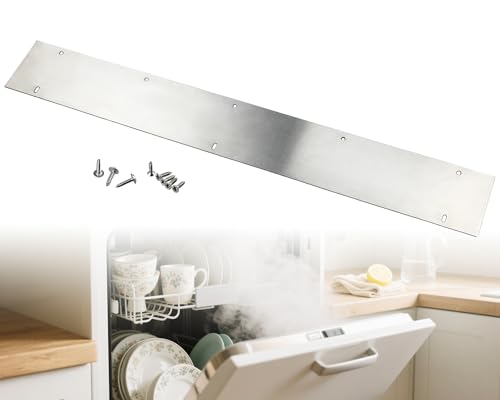 Hohitenz Garde-vapeur pour lave-vaisselle, 60 cm, en acier inoxydable 304, 600 × 85 mm, avec vis, garde-vapeur, protection contre la chaleur pour plan de...