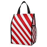 Anceky Auslaufsichere, faltbare Kühltasche mit Zuckerstangenmotiv, Thermotasche mit Fächern für Büroangestellte und Outdoor-Fans