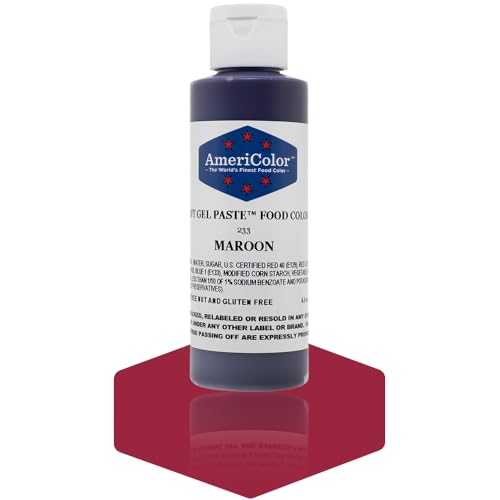 AmeriColor Food Coloring, Maroon Soft Gel Paste, 4.5 Ounce