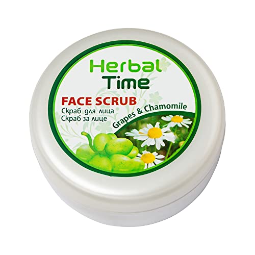 Herbal Time | Crema Exfoliante Facial Natural con Uvas y Manzanilla | Exfoliante Abrasivo Suave con Hueso de Albaricoque | 250 ML Cover
