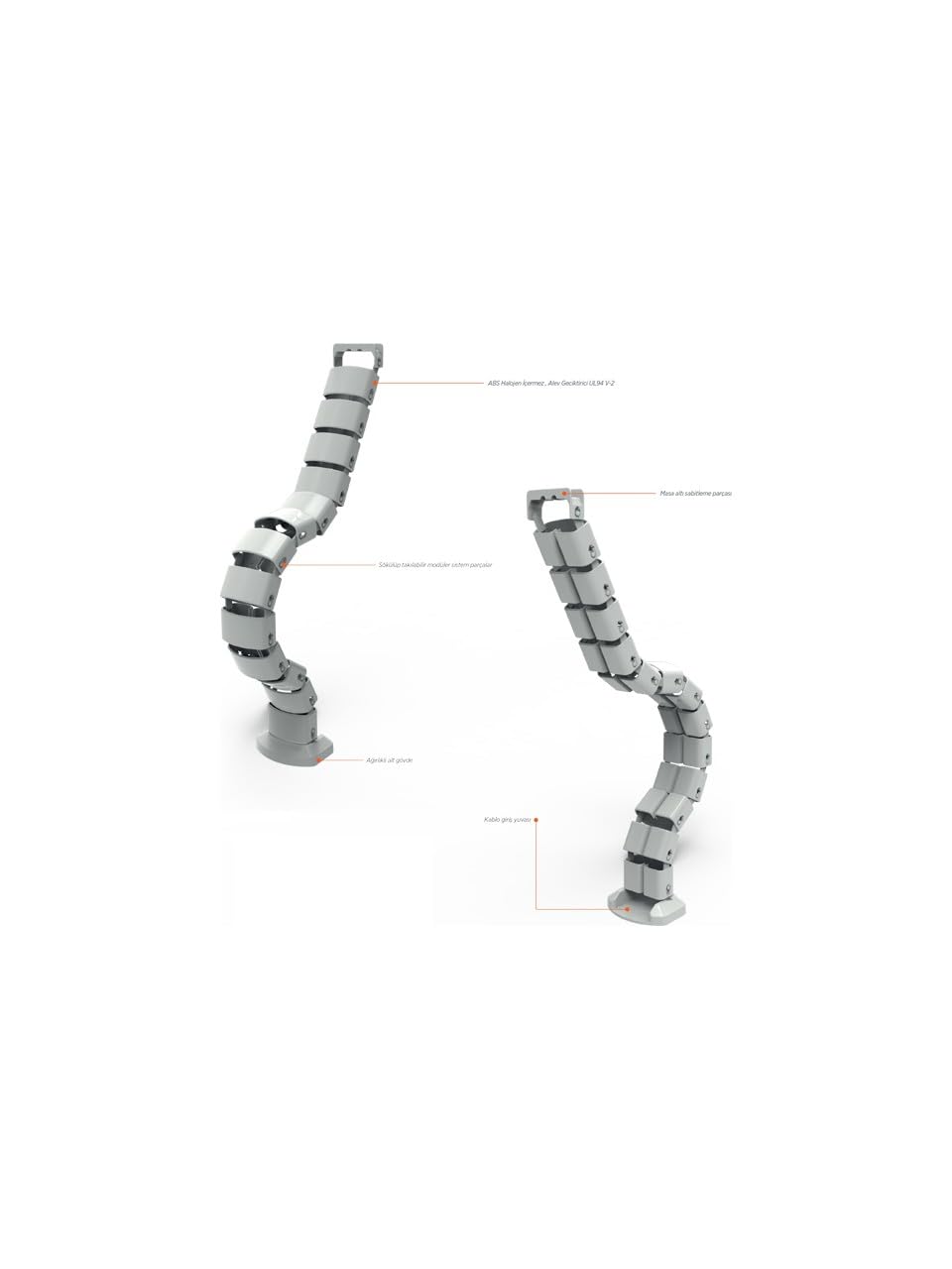 Flexible Cable Guide Spine Cable Trays for Height-Adjustable Cable ...
