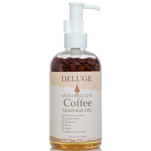 DELUGE Original Massage Oil for Cellulite Treatment, Full Body Spa Relaxation Therapy and Sore Muscles. Targets unwanted Fat Tissue, Helps Firms and Tones Skin 8 Oz