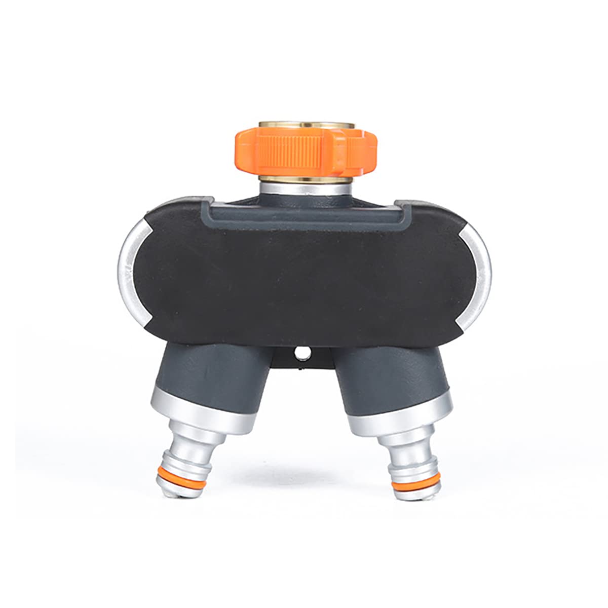 LINZI Distributore a 2 Vie in Ottone per Tubo da Giardino, Connettore per Rubinetto a 2 Vie, Divisorio Connettore Y da Giardino con 2 Valvole On/off Individuali per Pulizia Esterna Irrigazione