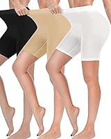 Damen Shorts Radlerhose Kurze, 3er Pack Anti Scheuern Unterhose für unter Kleider, Nahtlos Hohe Taille Frauen Panties Hotpants Damenunterhosen Unterwäsche Boxershorts für Yoga, Fitness, Täglich Tragen