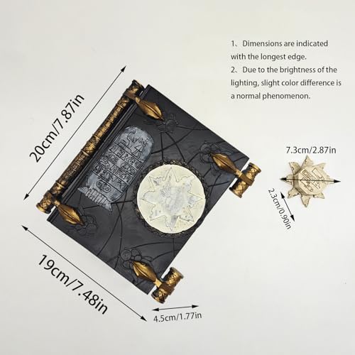 Bestmotoring The Mummy Books and Key Set – Mummy Prop Replica in Resin – Authentic Collectible for Horror Fans and Movie Enthusiasts (Black)