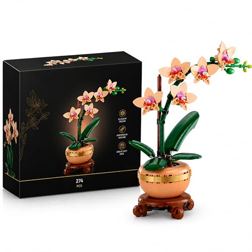 Image of Mini Orchid Building Blocks Set (274 PCS) | DIY Artificial Flower Plant Model | Botanical Home Decor Toy for Kids & Adults | Creative Gift Set