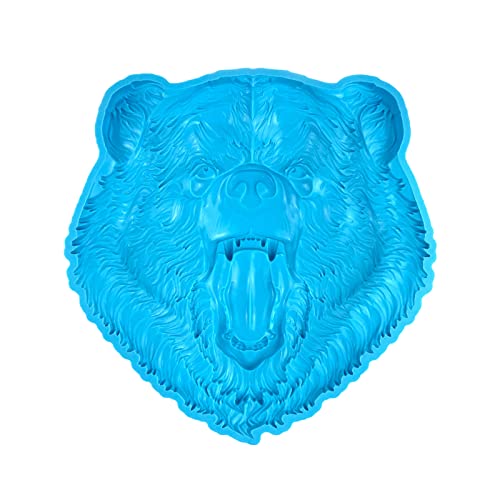 Molde de resina con colgante de oso salvaje para cabeza, moldes de silicona para decoración de pared, oso para colgar en la cabeza, moldes epoxi de resina de animales