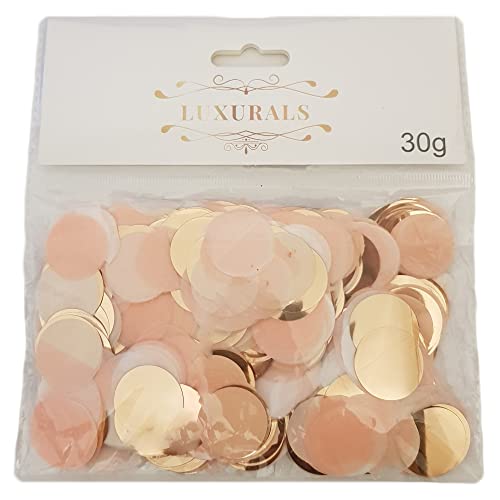 LUXURALS Großes Konfetti Roségold reicht für 5 Tische als Tischdeko, Glänzende Streudeko als Hochzeitskonfetti oder Geburtstagsdeko Konfetti Geburtstag