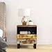 Industrial Mango Wood Bedside Cabinet with Drawer and Open Shelf for Modern Bedroom Storage Multicolor, 12.2 x 15.7 x 18.1 in