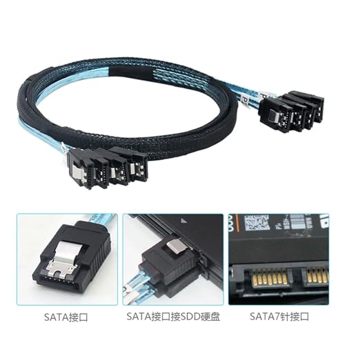 Cable adaptador SATA 4.0 con conectores 7p hembra 50cm miniatura 7