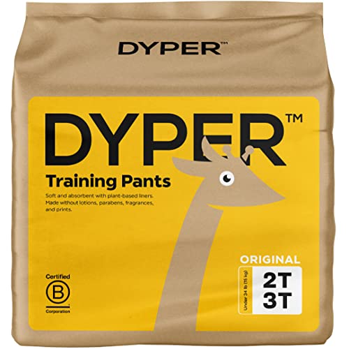 Image of DYPER Toddler Potty Training Pants Girls & Boys, Honest Ingredients, Day & Overnight, Made with Plant-Based* Materials, Hypoallergenic for Sensitive Skin, Unscented (Size 2T-3T, 26, Count)