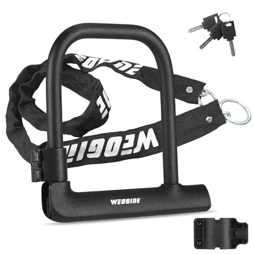 Image of Bike U Lock with 4ft Security Chain 14mm Shackle, Bike Lock with 3 Keys and Mounting Bracket, Bicycle U-Locks Perfect for Road, Mountain, and Electric Bikes,Bicycle Lock