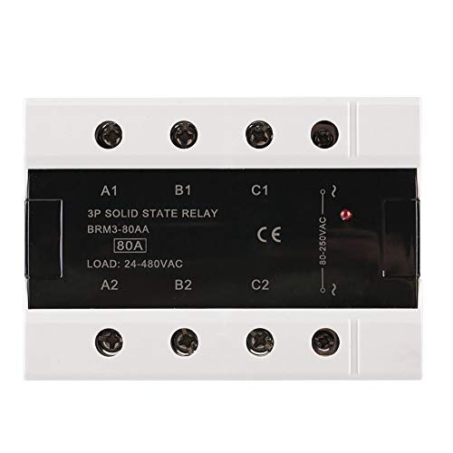 ANKROYU BRM3-80AA Three Phase Relay, Three Phase Solid State Relay, Thyristor Phase Output Relay, Phase Switching Relay for 3 Phase Motor
