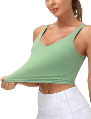 Image of THE GYM PEOPLE Womens' Sports Bra Longline Wirefree Padded with Medium Support
