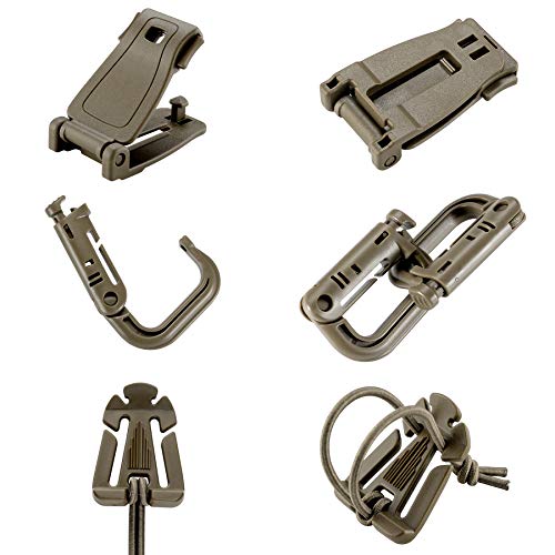 Image of BOOSTEADY 36PCS Attachments for Tactical Backpack Vest Belt,D-Ring Grimloc Locking Gear Clip, Web Dominator Elastic Strings, Strap Management Tool Buckle,Hydration Tube Clips,Key Ring,MOLLE Bag
