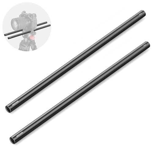NEEWER Aluminum Alloy Extendable 16/40cm Long 2 Pack 15mm Extension Rods for LWS Rod Rail System Shoulder Rig Video Rig Baseplate, SR024