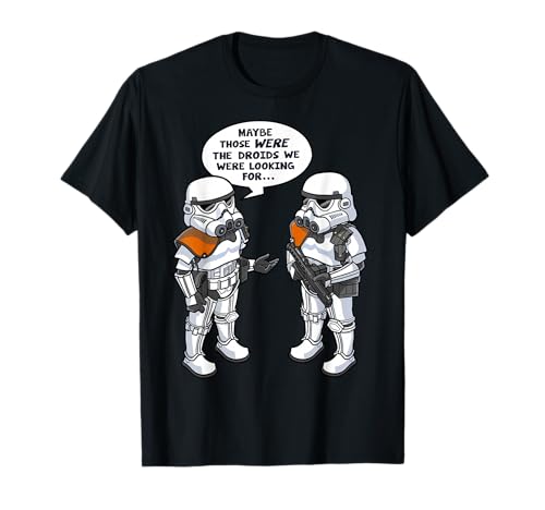 Star Wars Stormtroopers Cartoon Looking for Droids T-Shirt
